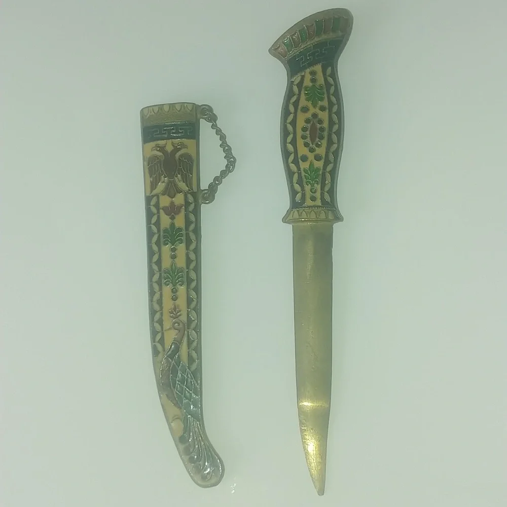 Byzantine Greek Antique Decorative Sheath w Intricate Design 1930-1960 Vintage